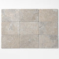 Silver Travertine Tile 6x12 Tumbled close-up