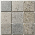 Silver Travertine Tumbled 12 x 12 x 1.25 Paver 12x12 close-up
