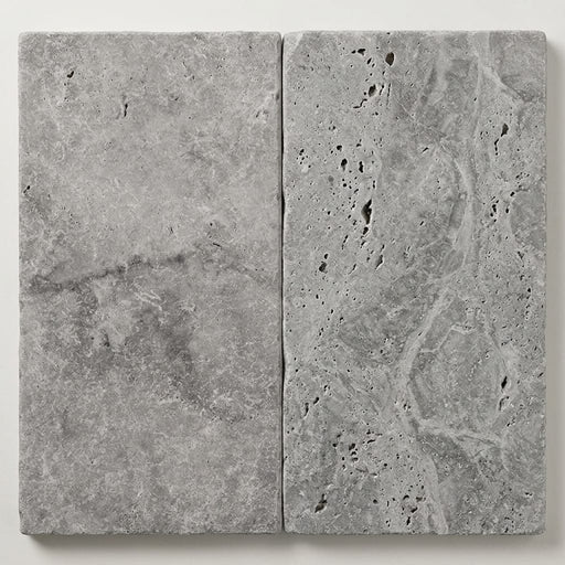 Silver Travertine Tumbled 12 x 24 x 1.25 Paver 12x24 close-up