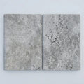 Silver Travertine Tumbled 16 x 24 x 2 Bullnose Coping 16x24 close-up