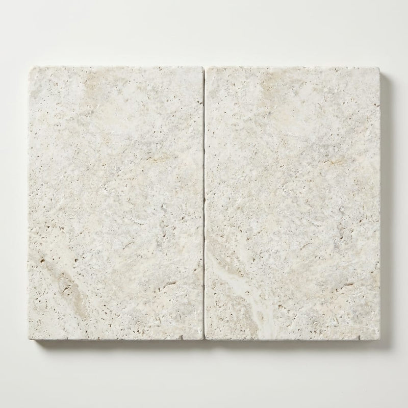 Silver Travertine Tumbled 16 x 24 x 2 Modern Coping 16x24 close-up