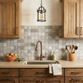 Silver Travertine Tumbled 2 x 2 Square Mosaic 2x2 — Kitchen backsplash
