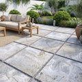 Silver Travertine Tumbled 24 x 24 x 1.25 Paver 24x24 — Backyard patio