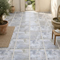 Silver Travertine Tumbled 24 x 24 x 1.25 Paver 24x24 — Courtyard paving