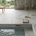Silver Travertine Tumbled 24 x 24 x 2 4-SIDED Modern Coping 24x24 pool coping — Spa spa edge coping