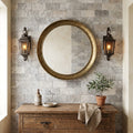 Silver Travertine Tumbled 3 x 6 x 3/8 Cross Cut Tile 3x6 — Bathroom wall