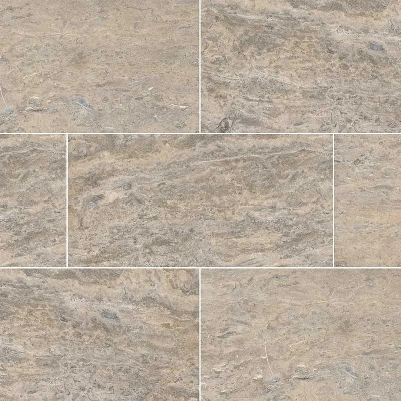 Silver Vein Cut 12x24 HF Travertine Tile