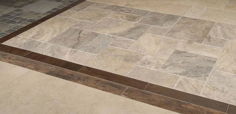 Silver Versailles HUFCB Pattern Travertine Tile
