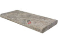 Silver Travertine Tumbled 12 x 24 x 1.25 Double Bullnose Coping
