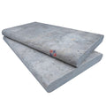 Silver Travertine Tumbled 16 x 24 x 2 Double Bullnose Coping