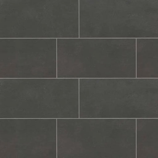 Simply Modern Black 24x12 Honed Non-Rectified Ceramic Field Tile