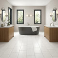 Sintesi Frammenti Bianco 12x24 Porcelain Tile — Bathroom floor
