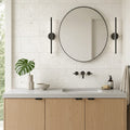 Sintesi Frammenti Bianco 12x24 Porcelain Tile — Bathroom vanity wall