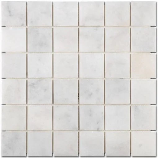 Carrara Whie 2x2 Honed Marble Square Mosaic