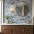 Sky Blue 12x24 Honed Marble Tile — Bathroom vanity wall