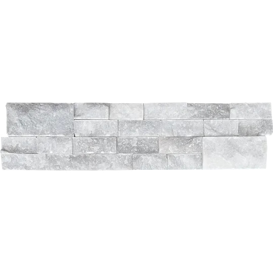Sky Blue 5-7/8x24 Mesh Split 3D Stack Quartzite Ledger Stone