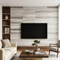 Skyline 12x24 Honed Marble & Dolomite Tile — Living Room feature wall
