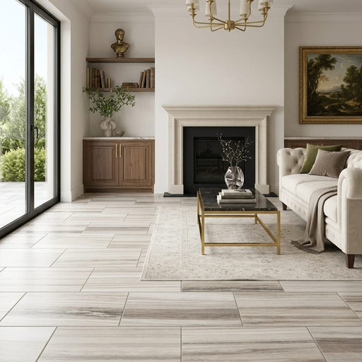 Skyline 12x24 Honed Marble & Dolomite Tile — Living Room floor
