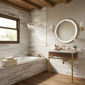 Skyline 4x16 Honed Marble & Dolomite Tile — Bathroom shower wall