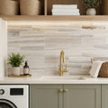 Skyline 4x16 Honed Marble & Dolomite Tile — Laundry Room backsplash