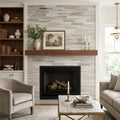 Skyline 4x16 Honed Marble & Dolomite Tile — Living Room fireplace surround