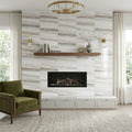 Skyline Marble Tile 12x24 Polished 3/4 inch — Living Room fireplace surround