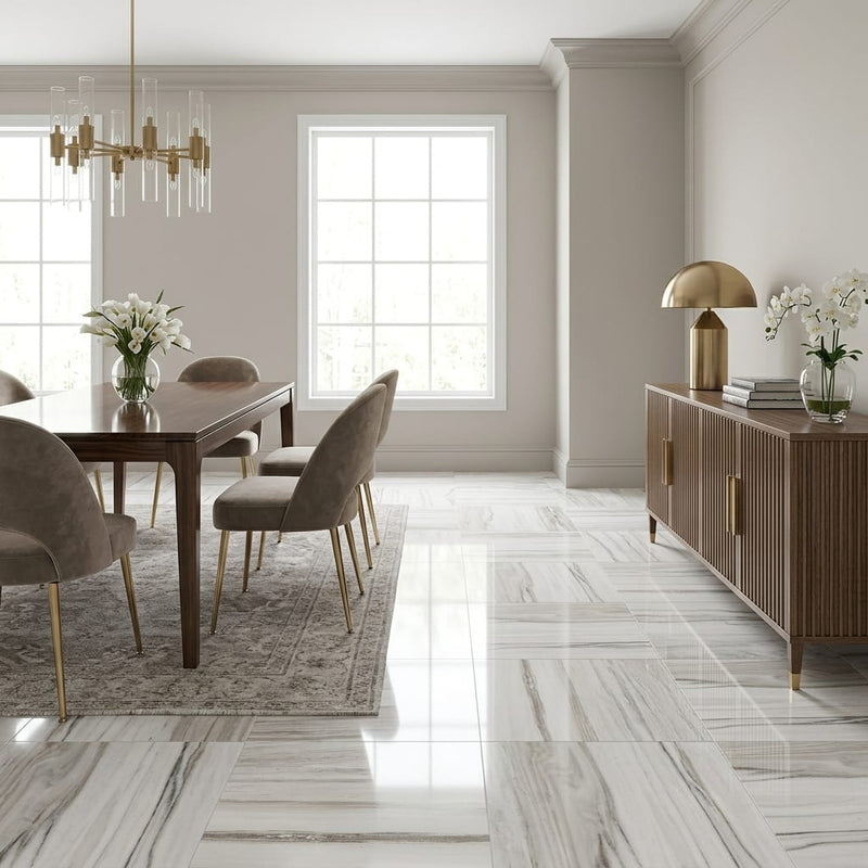 Skyline Marble Tile 18x18 Polished — Dining Room floor