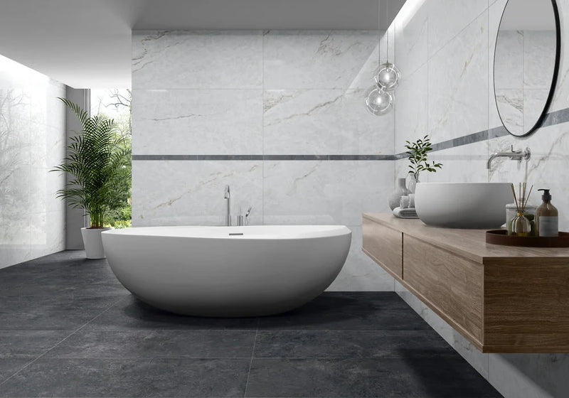 Skyros White 24x24 Glazed Matte Porcelain Tile Wall & Floor