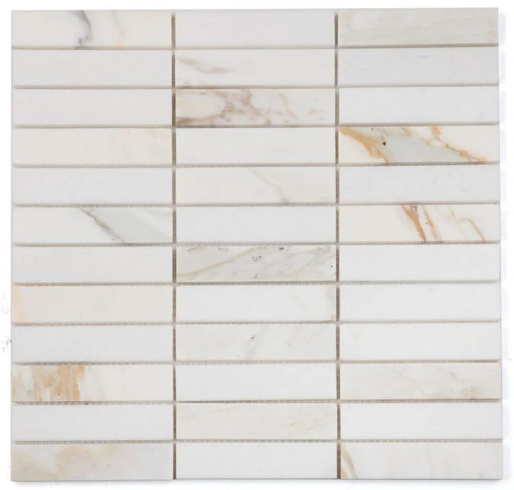 Slot Calacatta 11.75x11.75 Marble Mosaic