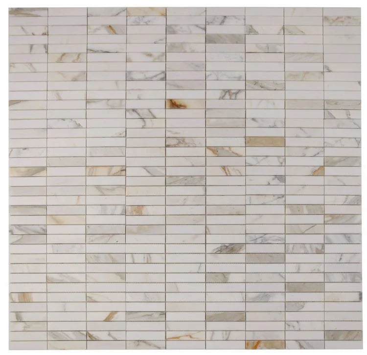 Slot Calacatta 11.75x11.75 Marble Mosaic