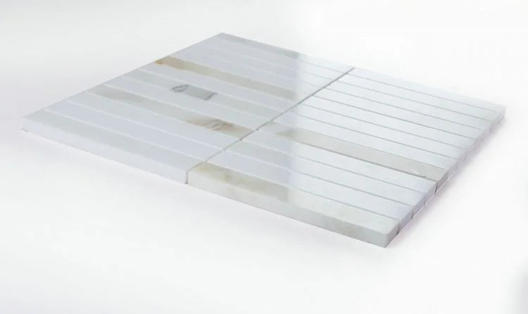 Slot Calacatta Long 11.75x11.75 Marble Mosaic