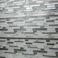 Smoky Alps Interlocking Pattern Misc. 0.31 Inch Porcelain Glass Blend Mosaic Tile