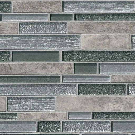 Smoky Alps Interlocking Pattern Misc. 0.31 Inch Porcelain Glass Blend Mosaic Tile