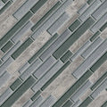 Smoky Alps Interlocking Pattern Misc. 0.31 Inch Porcelain Glass Blend Mosaic Tile