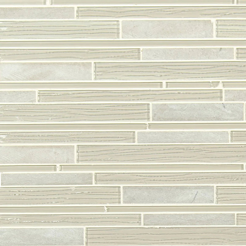 Snowcap Blend Interlocking Misc. 0.16 Inch Glass Mosaic Tile
