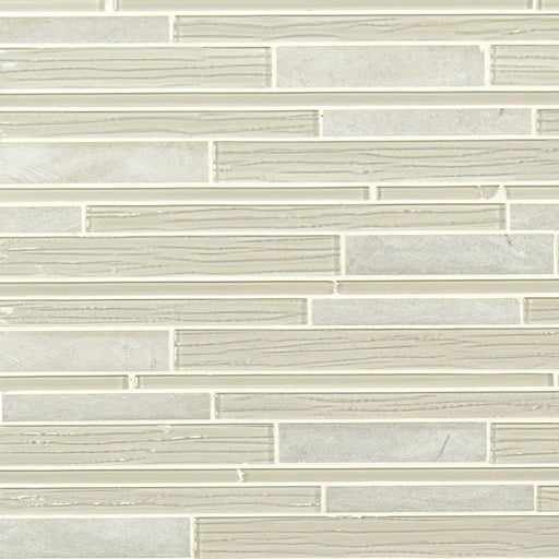 Snowcap Blend Interlocking Misc. 0.16 Inch Glass Mosaic Tile