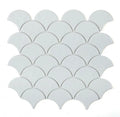 Snowglass Scale Ripple 11.5x12 Polished Glass Mosaic