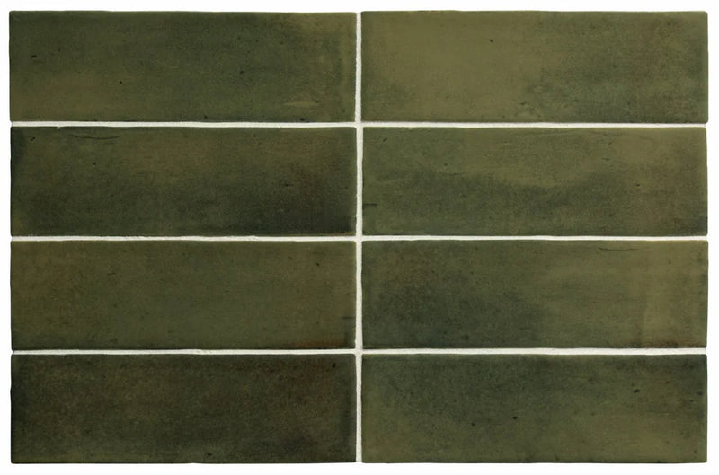 Soco Green 2x6 Rectangle Gloss Porcelain Tile