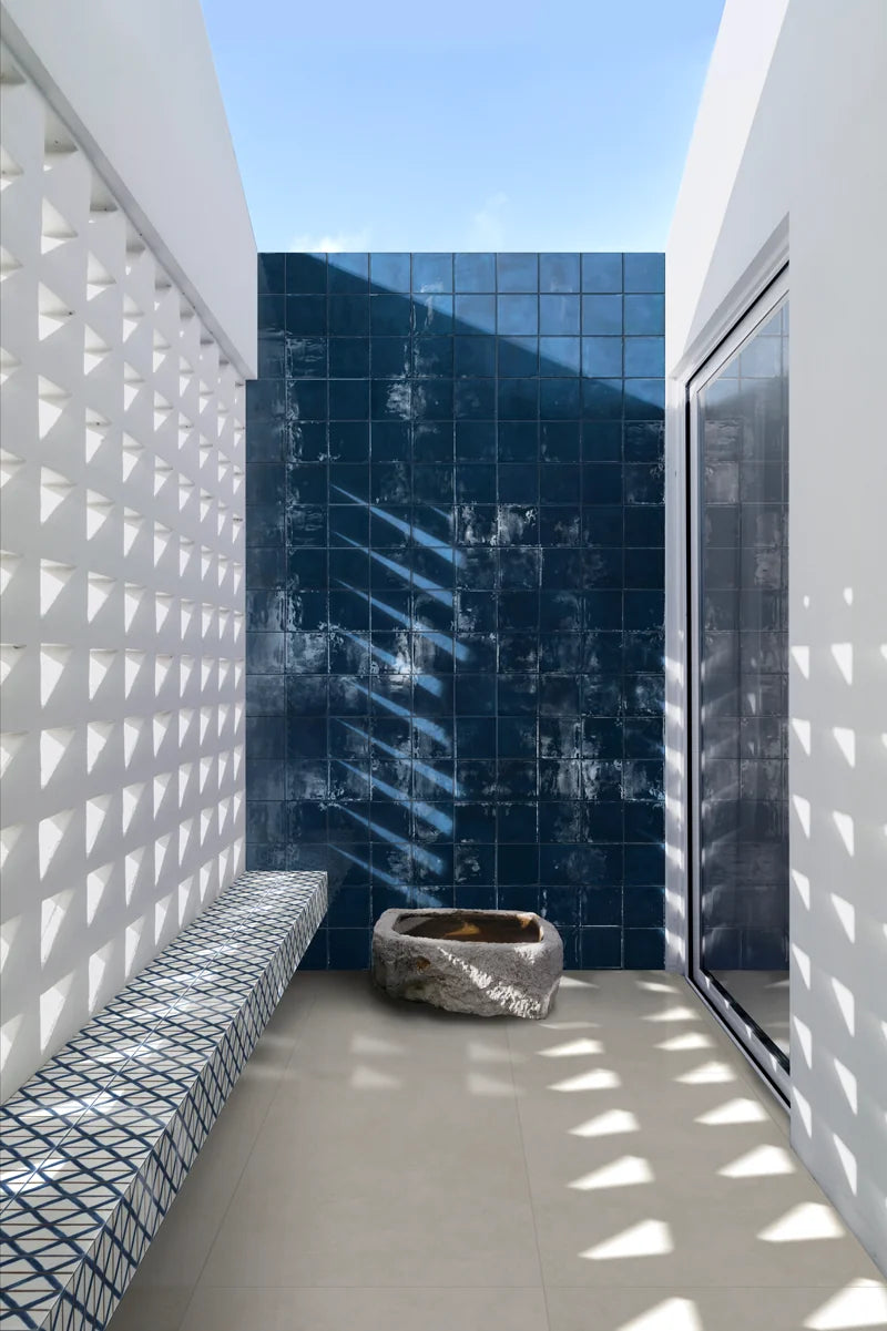 Sol Blu 6x6 Glossy Porcelain Waterline Tile