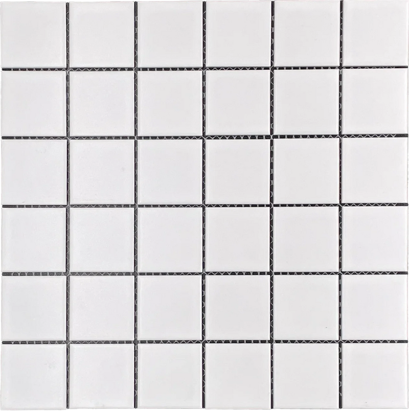 Square White 2x2 Matte Porcelain Mosaic