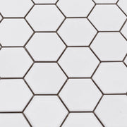Solids Hex Mosaic 2x2 White Matte Porcelain Mosaic