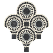 Solis Nero Marquina Bardiglio Myra Beige 14.25x14.25 Honed Marble Mosaic