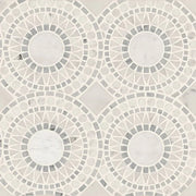 Solis White Carrara & Bardiglio 14.25x14.25 Honed Marble Mosaic