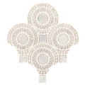 Solis White Carrara & Thassos 14.25x14.25 Honed Marble Mosaic