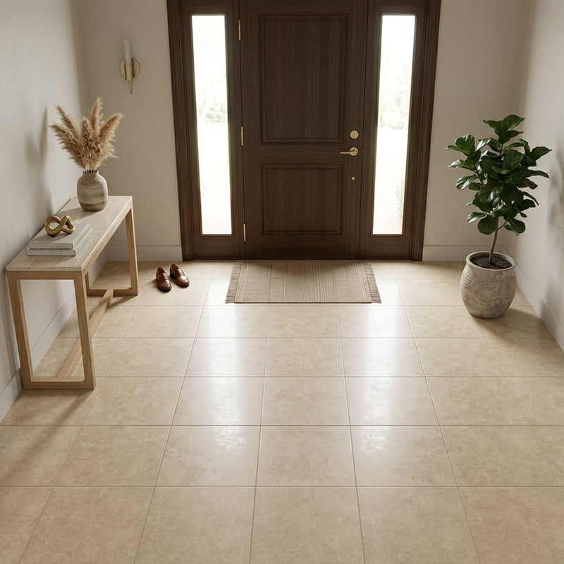 Sonora Beige 18x18 Porcelain Tile — Foyer floor