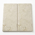 Sonoran Pearl Marble Coping 12x24 Tumbled Bullnose 1.25 inch close-up