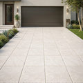 Sonoran Pearl Marble Paver 24x24 Brushed Chiseled — Front Yard driveway