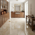Sonoran Pearl Marble Tile 12x12 Polished — Basement floor