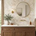 Sonoran Pearl Marble Tile 12x24 Brushed Rectified — Bathroom vanity wall