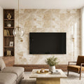 Sonoran Pearl Marble Tile 12x24 Polished — Living Room feature wall